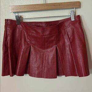 SHEIN Red Pleated Skater Mini Skirt for Night Out large nwot